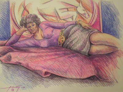 Bill Anderson, Pastel Drawing "African American Woman"  Created