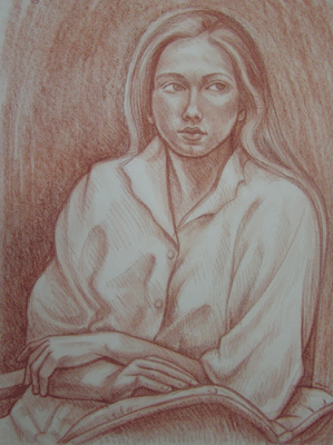 Bill Anderson, Pastel Drawing, "Ann" ,Created in 1986 , size  22