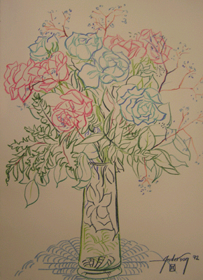 Bill Anderson, Pastel Drawing, "Still Life #1",  Created in 1992