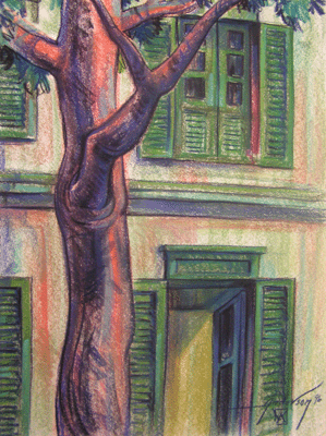 Bill Anderson, Pastel Drawing,  "Paris" , Created in 1996 , size
