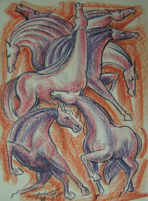 Bill Anderson, Pastel Drawing, "Upwards",  Created in 2001 ,  si