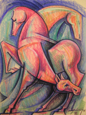 Bill Anderson, Pastel Drawing, "Circural Movement",  Created in