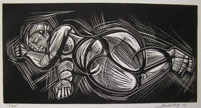 Bill Anderson,  Linoleum Block,  "Aura of Beauty" , Created in 1