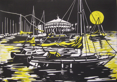 Bill Anderson, Linoleum Block,  "Catalina",  Created in 1980 , s