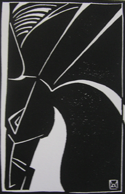 Bill Anderson, Linoleum Block , "Horse",  Created in 2001 ,  Siz