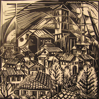 Bill Anderson, Linoleum Block , "Perugia",  Created in 1989 ,  S