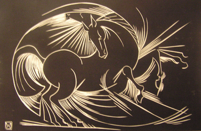 Bill Anderson, Linoleum Block Print,  "Circural Beauty",  create