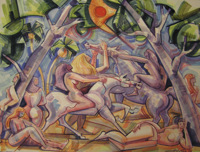 Bill Anderson, water color "Garden of Eden" painted in 1999, siz