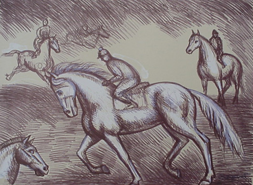 Raul Anguiano, Stone Lithograph, "Los Alamitos Race Track"  size