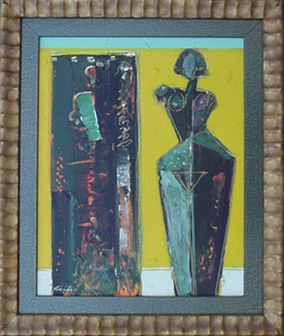 Vladimir Cora - "Vendedora" Acrylic on Canvas, 16" x 24", 1998