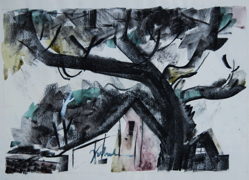 Henry Fukuhara, 12" x  Henry Fukuhara, 18", CASEIN AND CHARCOAL,