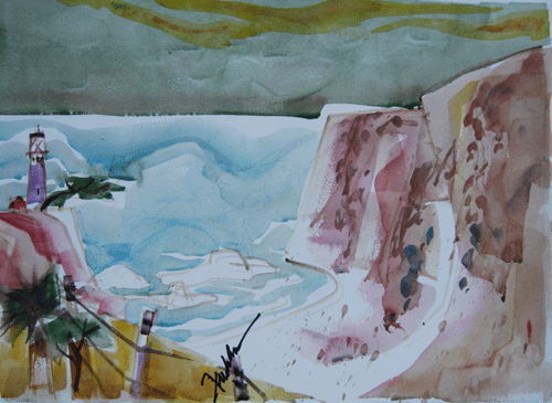 Henry Fukuhara, 14" x  19", WATERCOLOR PAINTING, 1988,  "Vicente