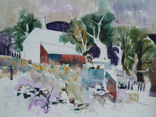 Henry Fukuhara, 18" x  24", WATERCOLOR PAINTING,  "CALIFORNIA FA