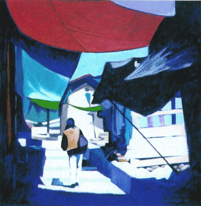 Howard Hitchcock, Acrylic,  "Ascending Janitzio" ,  24" x   24"