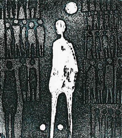 Howard Hitchcock, Aquatint,  "Nightscape I" ,  4 3/8" x 4",  199