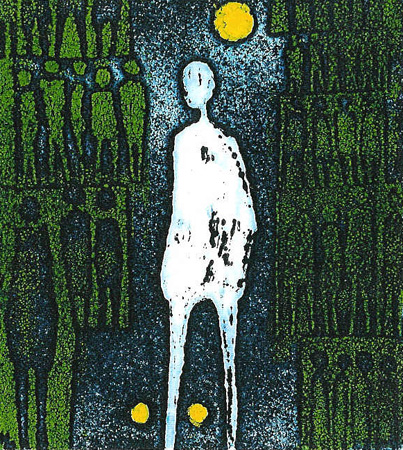 Howard Hitchcock, Aquatint,  "Nightscape II" ,  4 3/8" x 4",  19