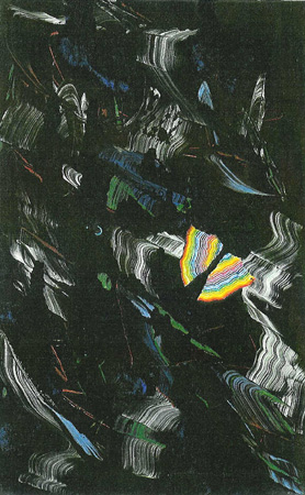 Howard Hitchcock, Hand Colored Monotype,  "Neon Butterfly" ,  16