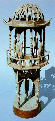 Howard Hitchcock, Bronze,  "A Globe Divided" ,  23" x  9" x  9",