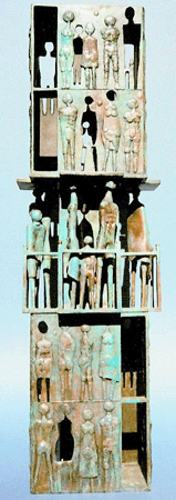 Howard Hitchcock, Bronze,  "Blue Balcony" ,  27 3/4" x  8  1/4 "