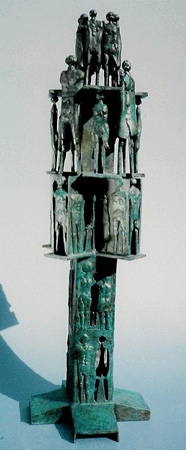 Howard Hitchcock, Bronze,  "Column Of figures III" ,  27" x  8 1