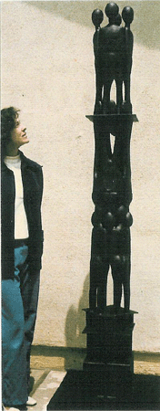 Howard Hitchcock, Bronze,  "Column of Figures II" ,  83 1/2" x