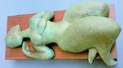 Howard Hitchcock, Bronze,  "Figure at Rest" ,  4" x   10 1/2" x