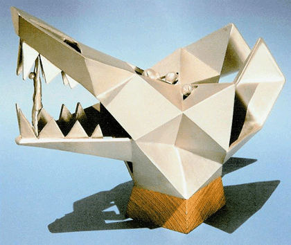 Howard Hitchcock, Stainless Steel,  "Wolf at The Door" ,  11 1/4