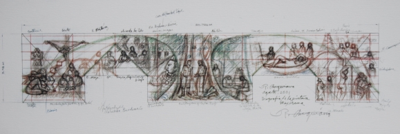 Poster - Mural Plan 7" x 20","The History of 20th Century Mexica