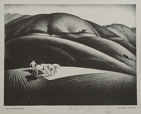 Milford Zornes, Offset Reproduction,  "Pattern Makers",  size: