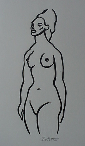 Milford Zornes, Linoleum Block,  "Elner",  size:  9" x  16" , 19